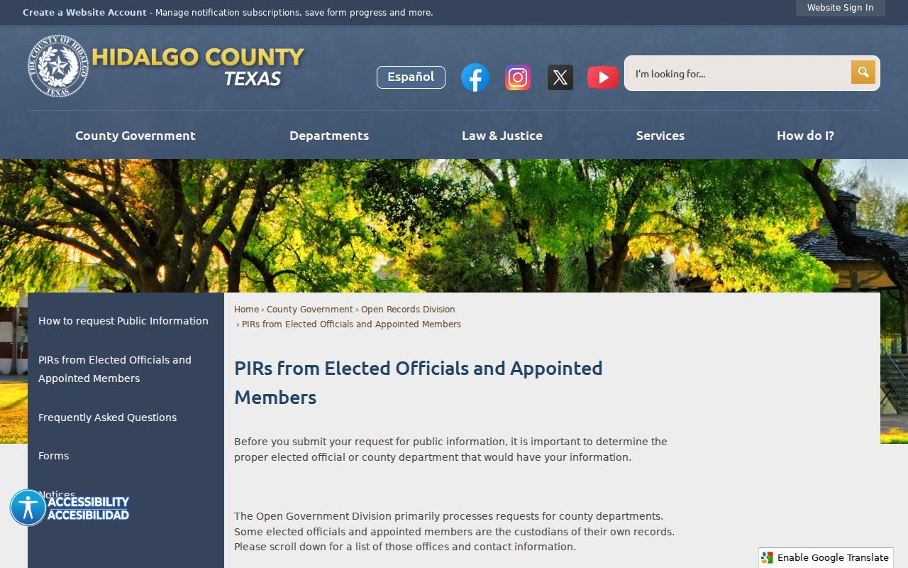 Hidalgo County arrest lookup records custodian routing