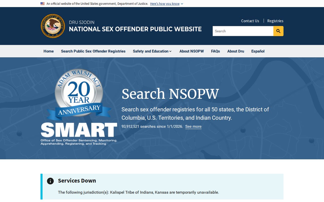 Hidalgo County sex offender search through the official NSOPW registry